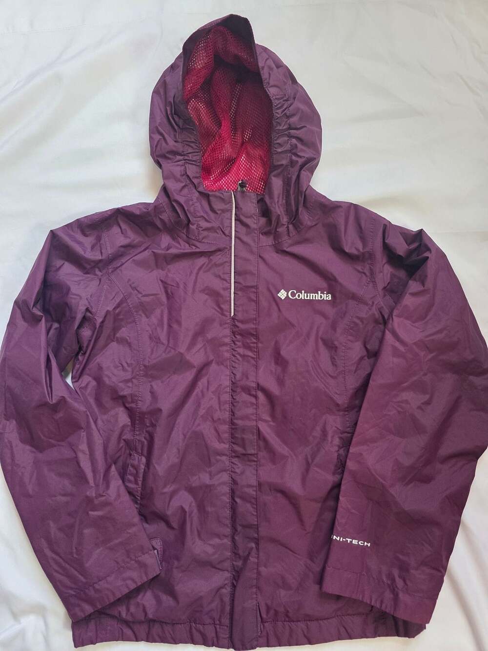 Columbia Omni-Tech Purple Hooded Rain Jacket